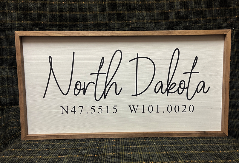 North Dakota Framed Wall Hanging                        