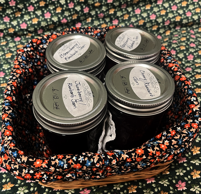 (4)8ox. jars of Jam (Juneberry, Rhubarb, Strawberry, Cherry, etc)      