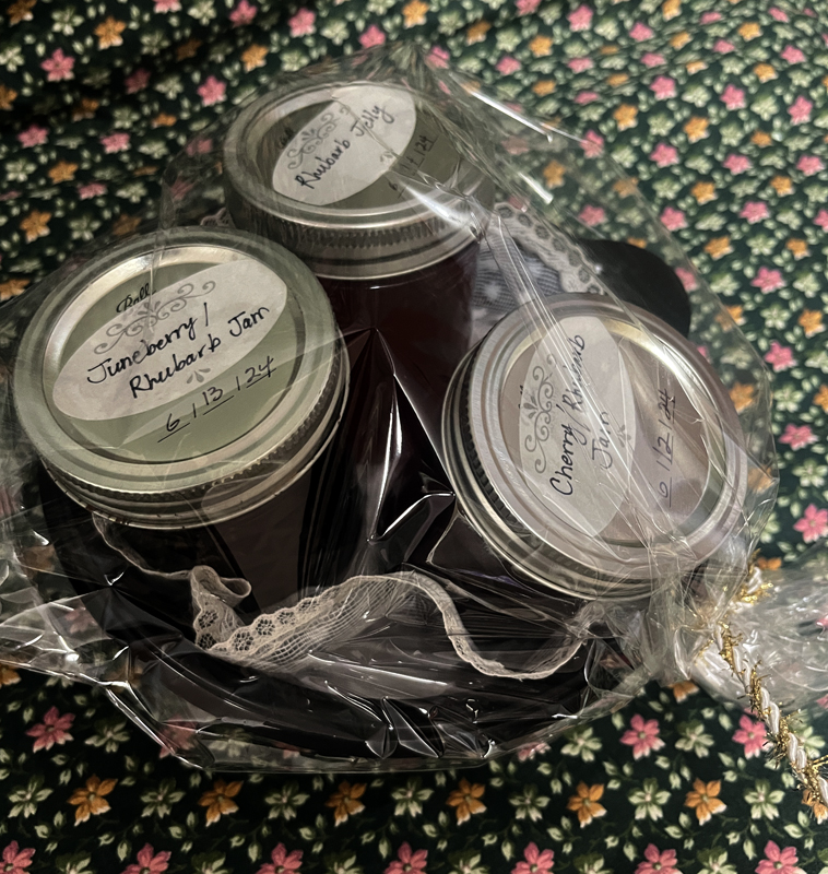 (3) 8oz. Jars Jam/Jelly (Juneberry,Rhubaarb, Cherry)      