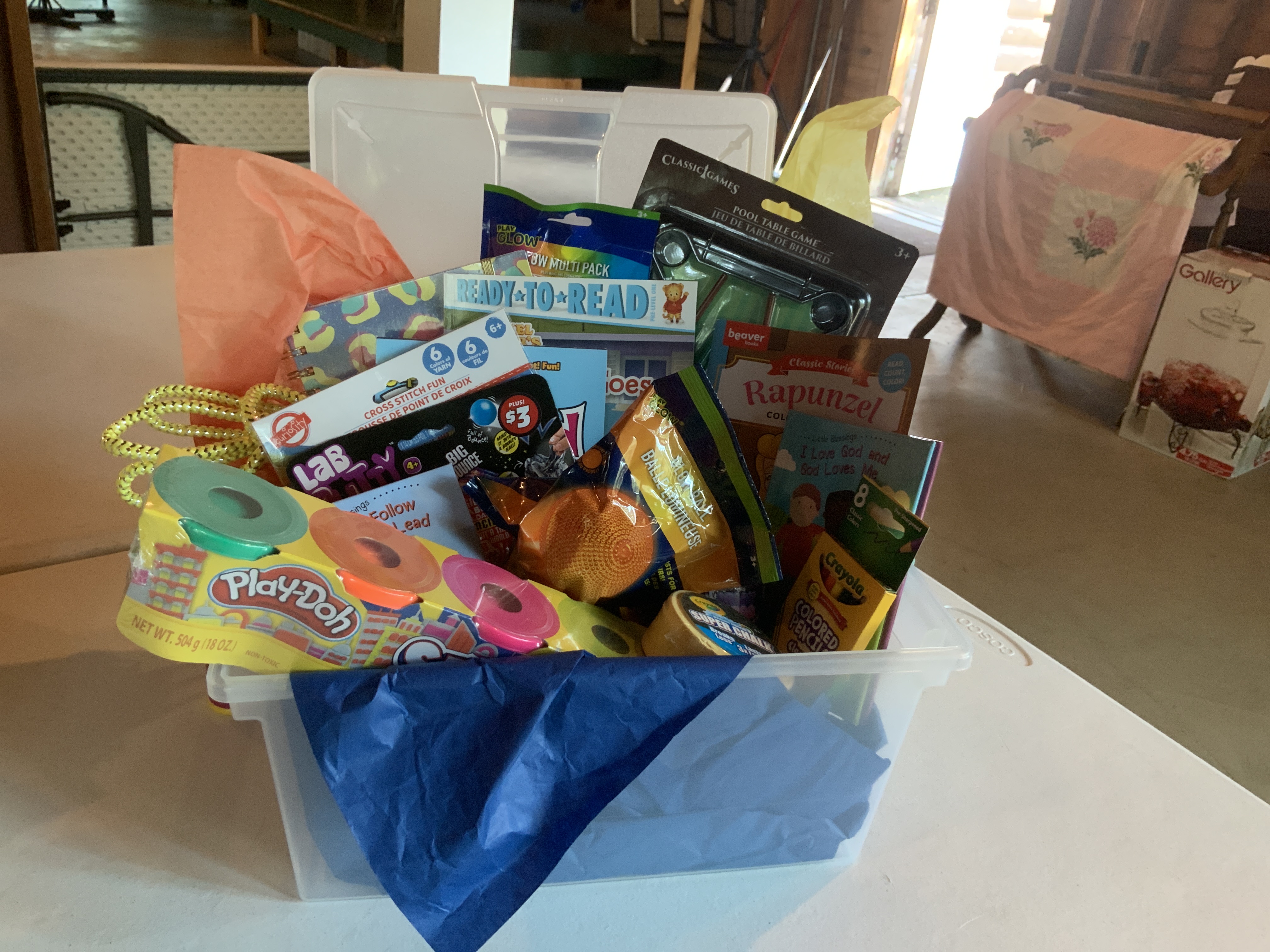 Kids activity basket      